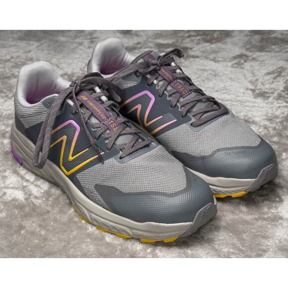 New Balance Fresh Foam t510 v6 Gray Pink Yellow Trail Running Sneakers Womens 10 - Picture 1 of 16